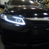 2012-2013 Honda Civic Coupe / 2012-2015 Civic Sedan LED Bar Projector Headlights (Matte Black Housing/Clear Lens)