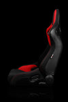 ELITE-R SERIES RACING SEATS - ( BLACK & RED CLOTH ) – PAIR