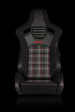 ELITE-S Racing Sport Seats - Black & Red Plaid