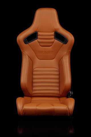 ELITE-X SERIES RACING SEATS - (BRITISH TAN LEATHERETTE) – PAIR