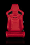 ELITE-X SERIES RACING SEATS - (RED LEATHERETTE | BLACK STITCHING) – PAIR