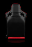 ELITE-X SERIES RACING SEATS - (RED LEATHERETTE | BLACK STITCHING) – PAIR