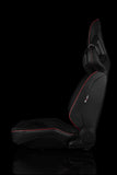 ALPHA-X SERIES RACING SEATS - (RED STITCHING | LOW BASE VERSION) – PAIR