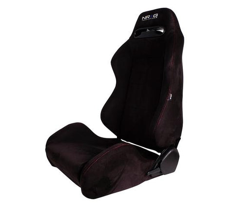 Reclinable Seat - [Type R-Suede Black/Red Stitching]