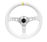 350MM 3" Deep Dish With Holes Leather - White / Yellow