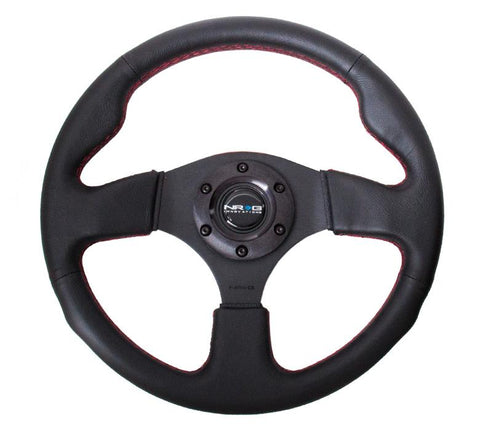 Racing Steering Wheel Leather - Red Stitch