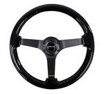 NRG Innovations 350MM 3" Deep Dish Wood Grain Steering Wheel - Black