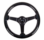 NRG 350MM 3" Deep Dish Wood Grain Steering Wheel Black Sparkled
