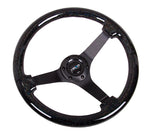 NRG 350MM 3" Deep Dish Wood Grain Steering Wheel Black Sparkled
