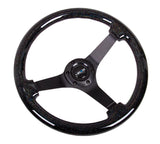 NRG 350MM 3" Deep Dish Wood Grain Steering Wheel Black Sparkled
