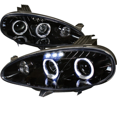 2001-2005 Mazda Miata MX-5 Dual Halo Projector Headlights (Glossy Black Housing/Smoke Lens)