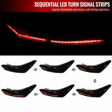2018-2021 Toyota Camry LED Tail Lights w/ Sequential Signal Lamps (Glossy Black Housing/Smoke Lens)
